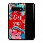 Wholesale Galaxy S10 Design Tempered Glass Hybrid Case (Girl Gang)